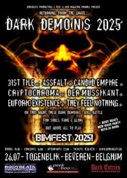 12/07/2025 : THEY FEEL NOTHING - Who would you like to collaborate with? 'Pommelies Thijs, and bring hard EBM music mainstream :)'