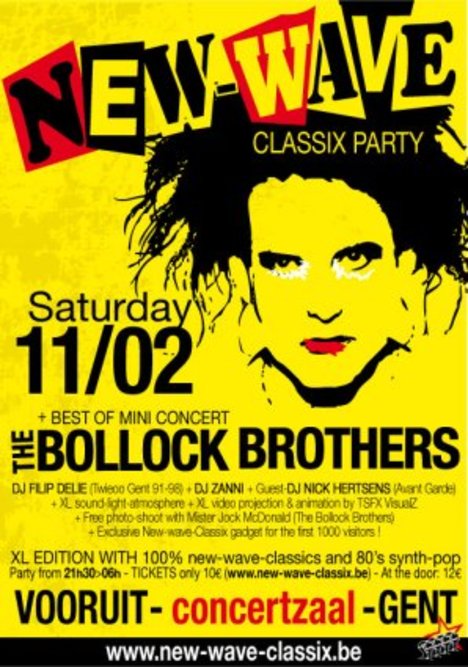 NEW-WAVE-CLASSIX PARTY (SPECIAL XL EDITION WITH THE BOLLOCK BROTHERS AND MORE!), Vooruit, Concerthall, Gent