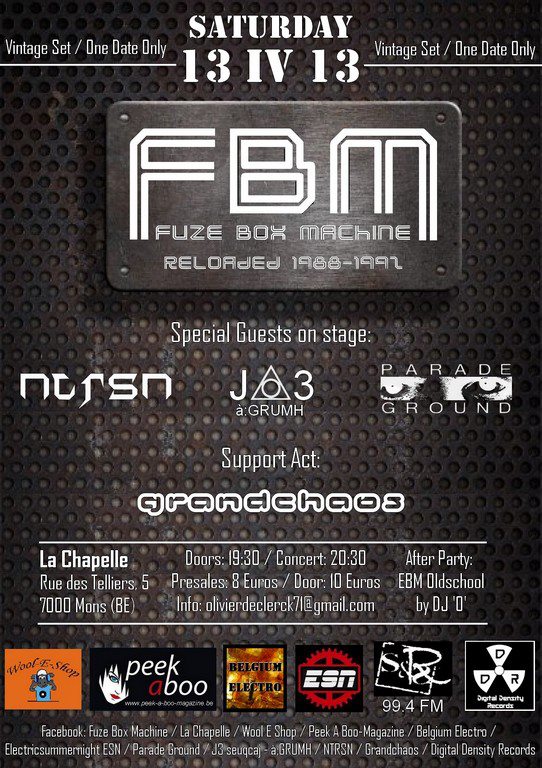 FUZE BOX MACHINE FEATURING PARADE GROUND - J3 (à:GRUMH) - NTRSN, La Chapelle Mons-bergen