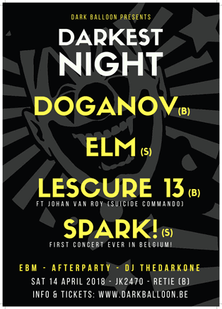 DARKEST NIGHT WITH DOGANOV, ELM, LESCURE 13 & SPARK!, Jk2470