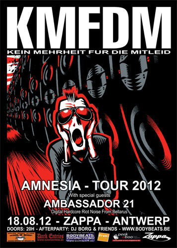 KMFDM - AMNESIA TOUR 2012 + AMBASSADOR 21, Zappa, August Leyweg 6, Antwerp