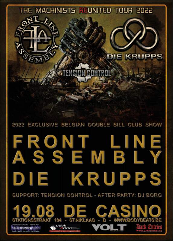 THE MACHINISTS RE:UNITED - TOUR 2022 - FRONT LINE ASSEMBLY + DIE KRUPPS!, De Casino, 19/08/2022