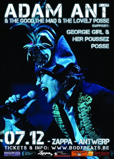 08/12/2012 : ADAM ANT - Review of the concert at Zappa in Antwerp on 7 December 2012