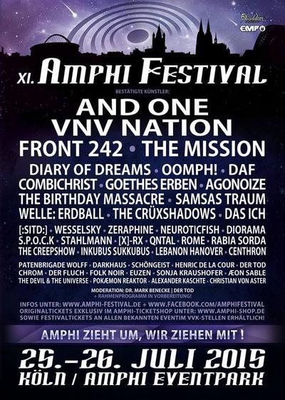 NEWS All bands from Amphi 2015 now announced.