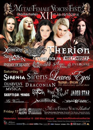 27/10/2014 : METAL FEMALE VOICES FEST - Day 2, 18/10/2014 | Leaves' Eyes, Sirenia, The Sirens and more...