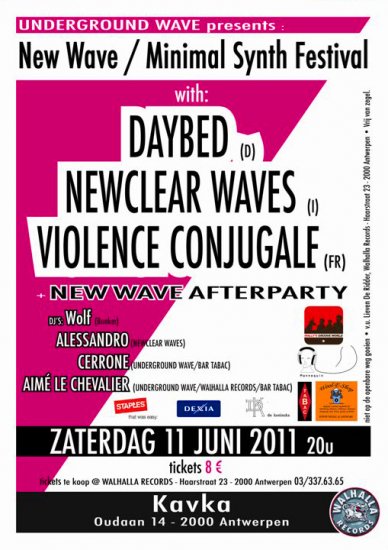 13/06/2011 : DAYBED - NEWCLEAR WAVES | VIOLENCE CONJUGALE | ANTWERP, KAVKA, 11/06/2011 | The kingdom of analogue synths