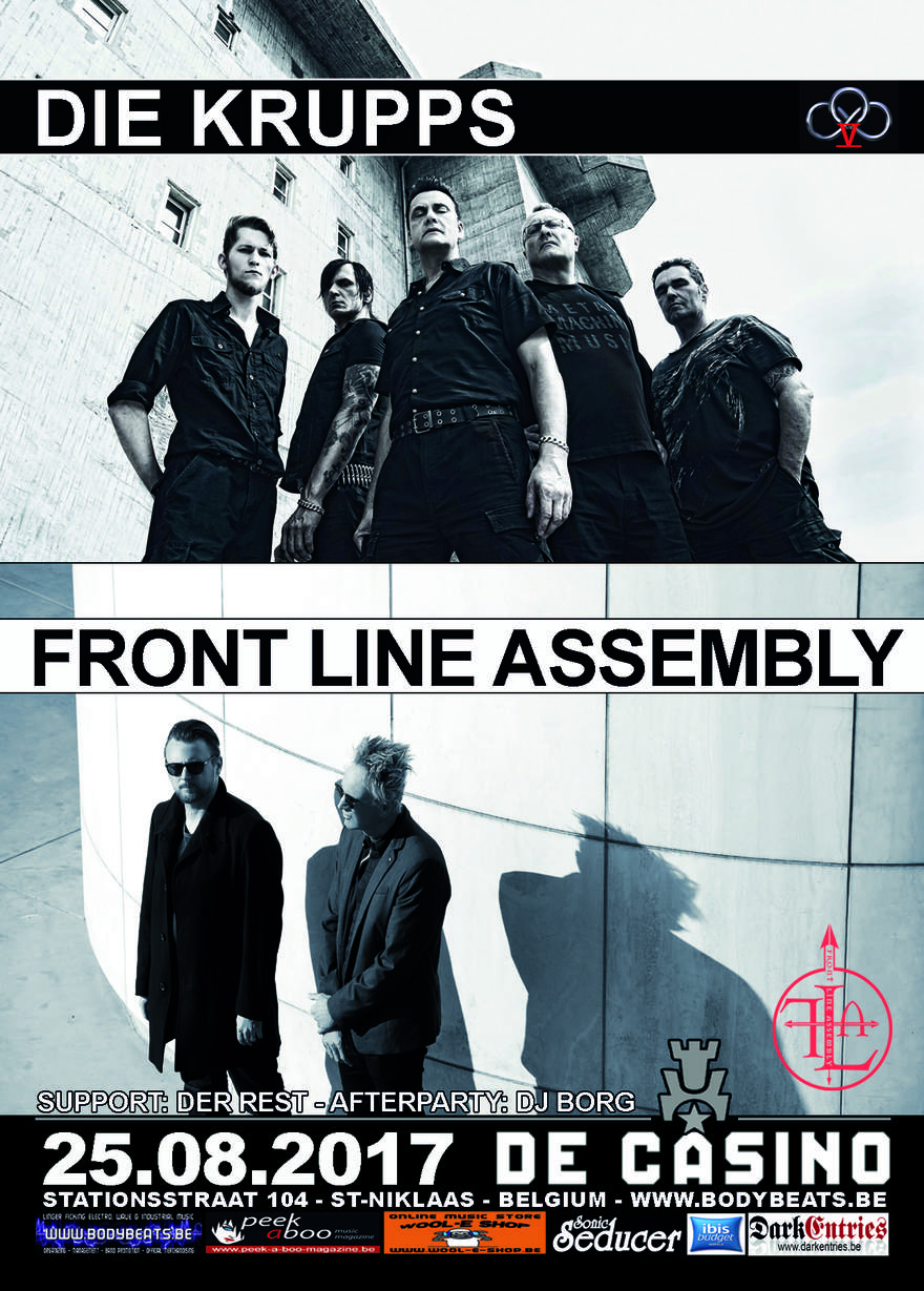 NEWS EBM juggernauts Front Line Assembly & Die Krupps sharing stage at De Casino (St-Niklaas,B) on 25th August