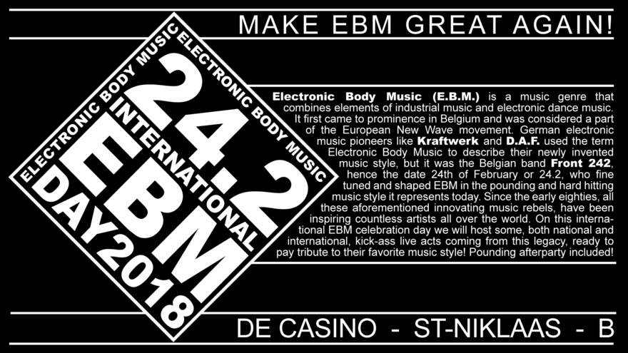 NEWS First two names for the International EBM Day (De Casino, St-Niklaas, B) announced!