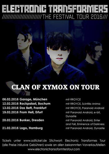 15/02/2016 : CLAN OF XYMOX - Frankfurt, Das Bett (13/02/2016)