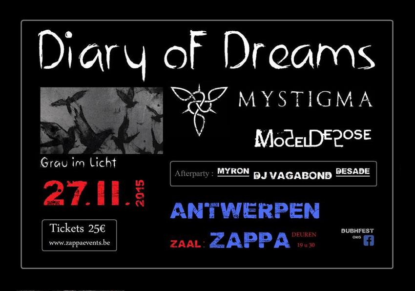 30/11/2015 : DIARY OF DREAMS - Antwerp, Zappa (27/11/2015)