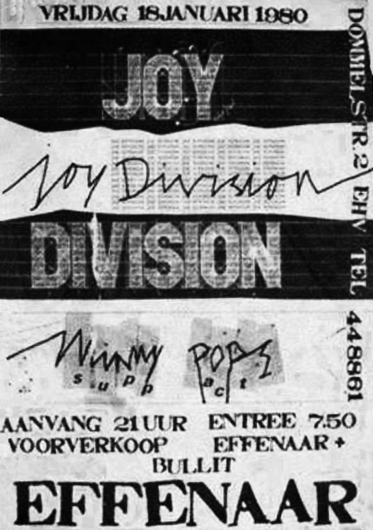 NEWS On this day 44 ago, JOY DIVISION performed at Effenaar, Eindhoven, The Netherlands