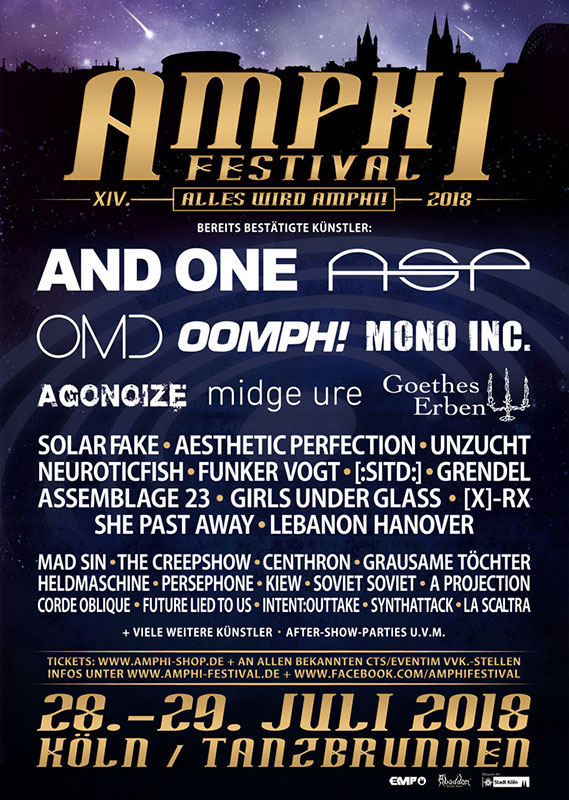 NEWS OMD, MIDGE URE and more confirmed at XIV. AMPHI FESTIVAL 2018