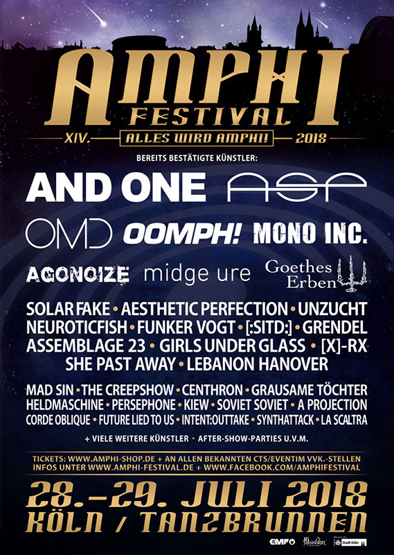 NEWS OMD, MIDGE URE and more confirmed at XIV. AMPHI FESTIVAL 2018 NEWS OMD, MIDGE URE and more confirmed at XIV. AMPHI FESTIVAL 2018