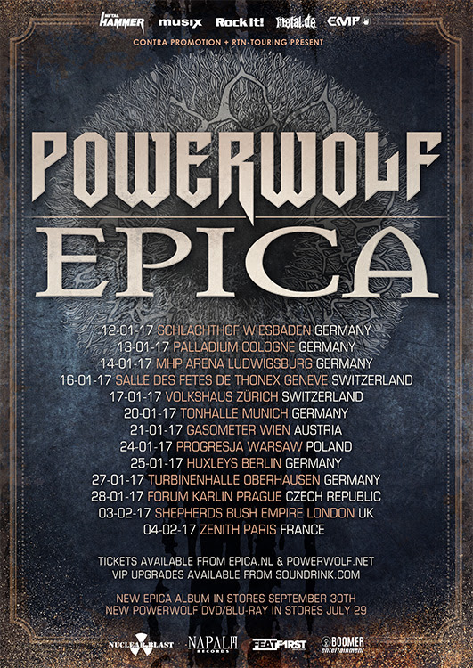 NEWS Powerwolf and Epica Join Forces for a co-headline European Tour 2017!