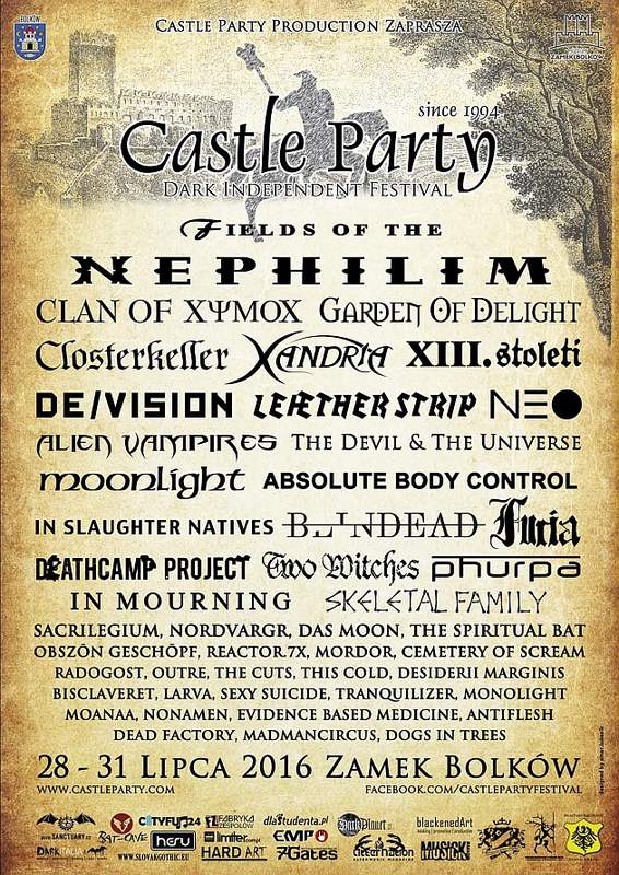 NEWS The line-up of Castle Party 2016