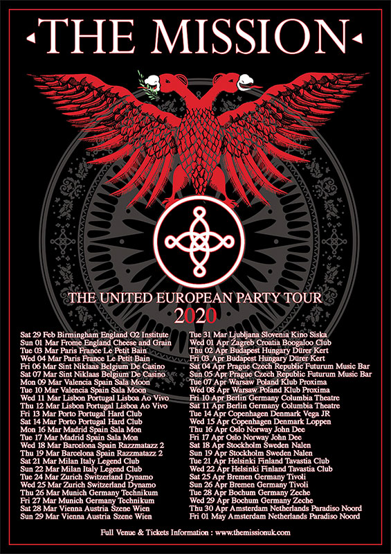 NEWS The Mission - The United European Party Tour 2020