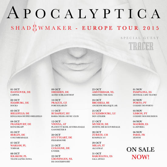 27/10/2015 : APOCALYPTICA/TRACER - Brussels, AB (24th October 2015)